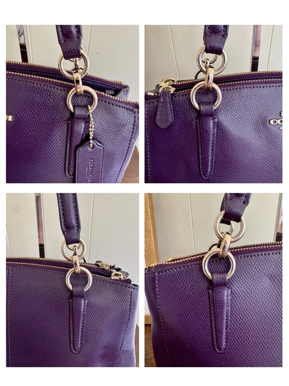Coach Christie Carryall Satchel – Purple Crossgrain Leather